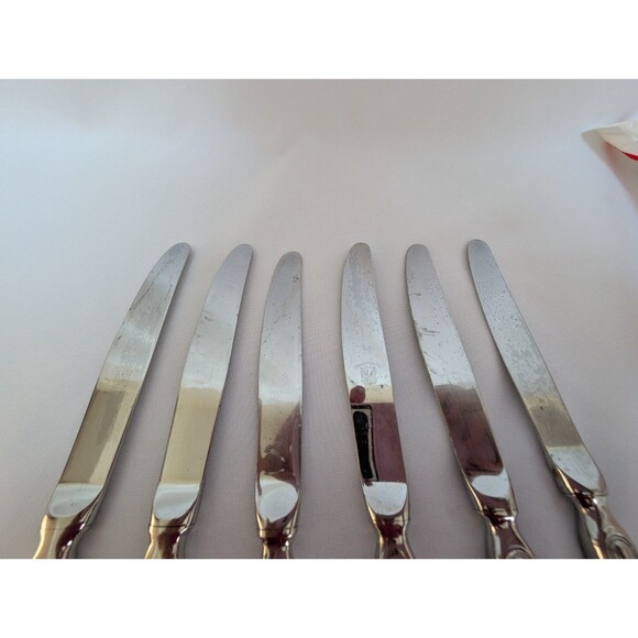 CALDERONI Oxford Dinner Knife Stainless Steel Italy 18/10 Set Of 6